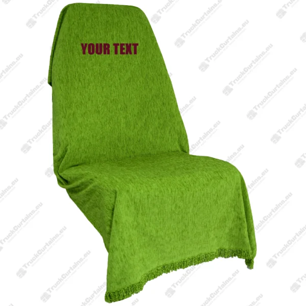 Truck Seat Throw for Ford - Green Chenille with Burgundy Embossed Custom Text