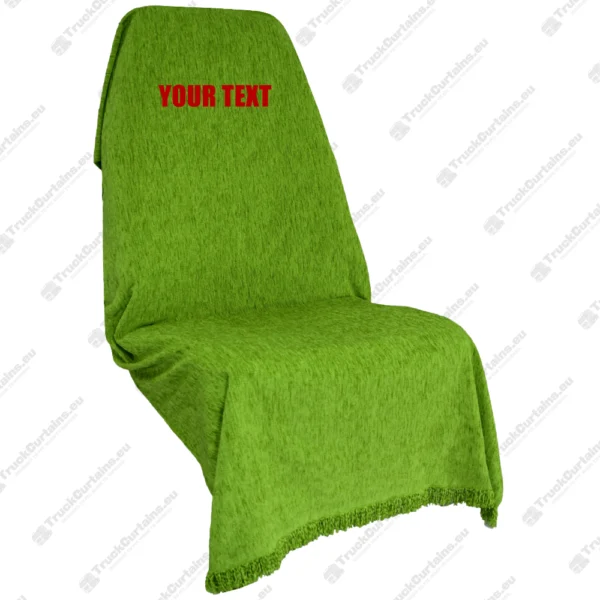 Truck Seat Throw for Ford - Green Chenille with Red Embossed Custom Text